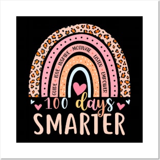 100Th Day Of School Teacher 100 Days Smarter Rainbow Student Posters and Art